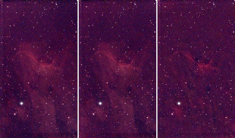The corrected image with a plane, a degree-2 polynomial and a spline: the spline has removed much of the nebula