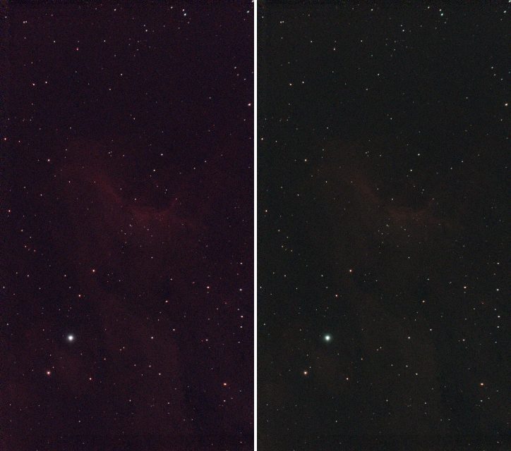 Linked stretch (left) and unlinked (right): the unlinked sky is neutral but the colours are less true